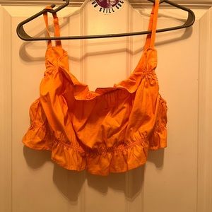 Bright, puffy, orange summer tank top. Never worn
